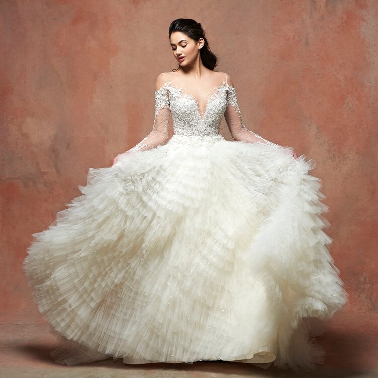 EF712 - Odette (wholesale) beaded wedding dress Enaura bridal