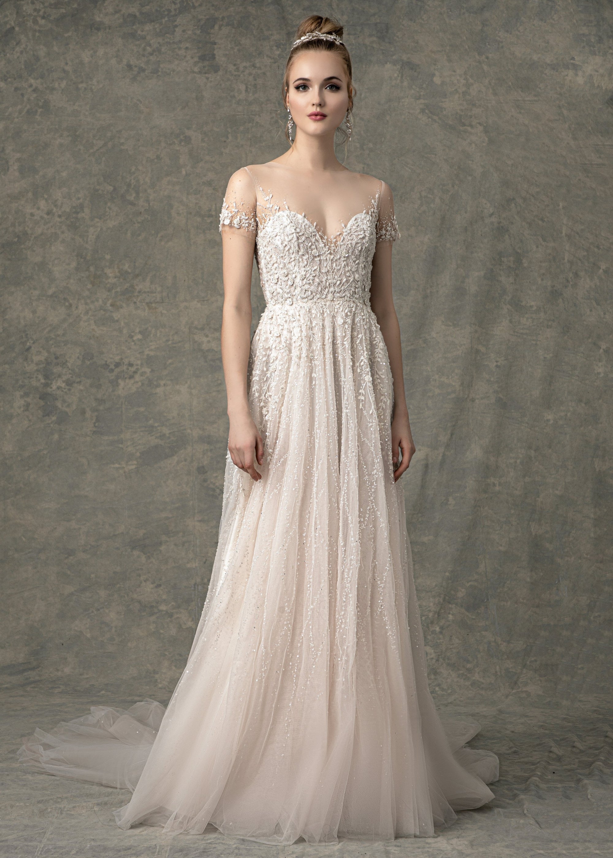EF906 - Serena (wholesale) beaded wedding dress Enaura bridal