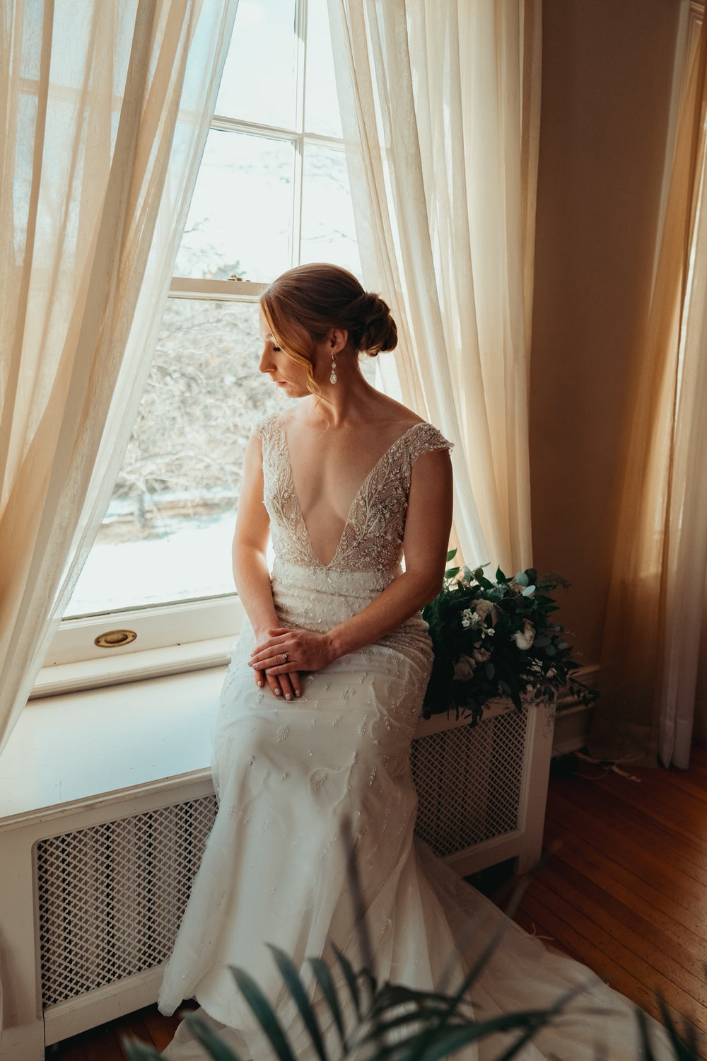 Sara in a Custom Annika Gown