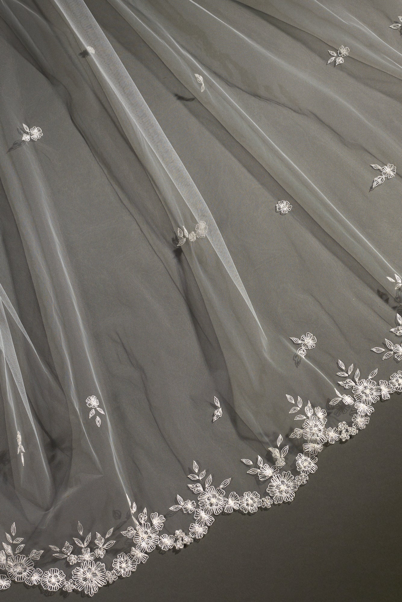 BV12303 | Cathedral Embroidered Wedding Veil | Enaura