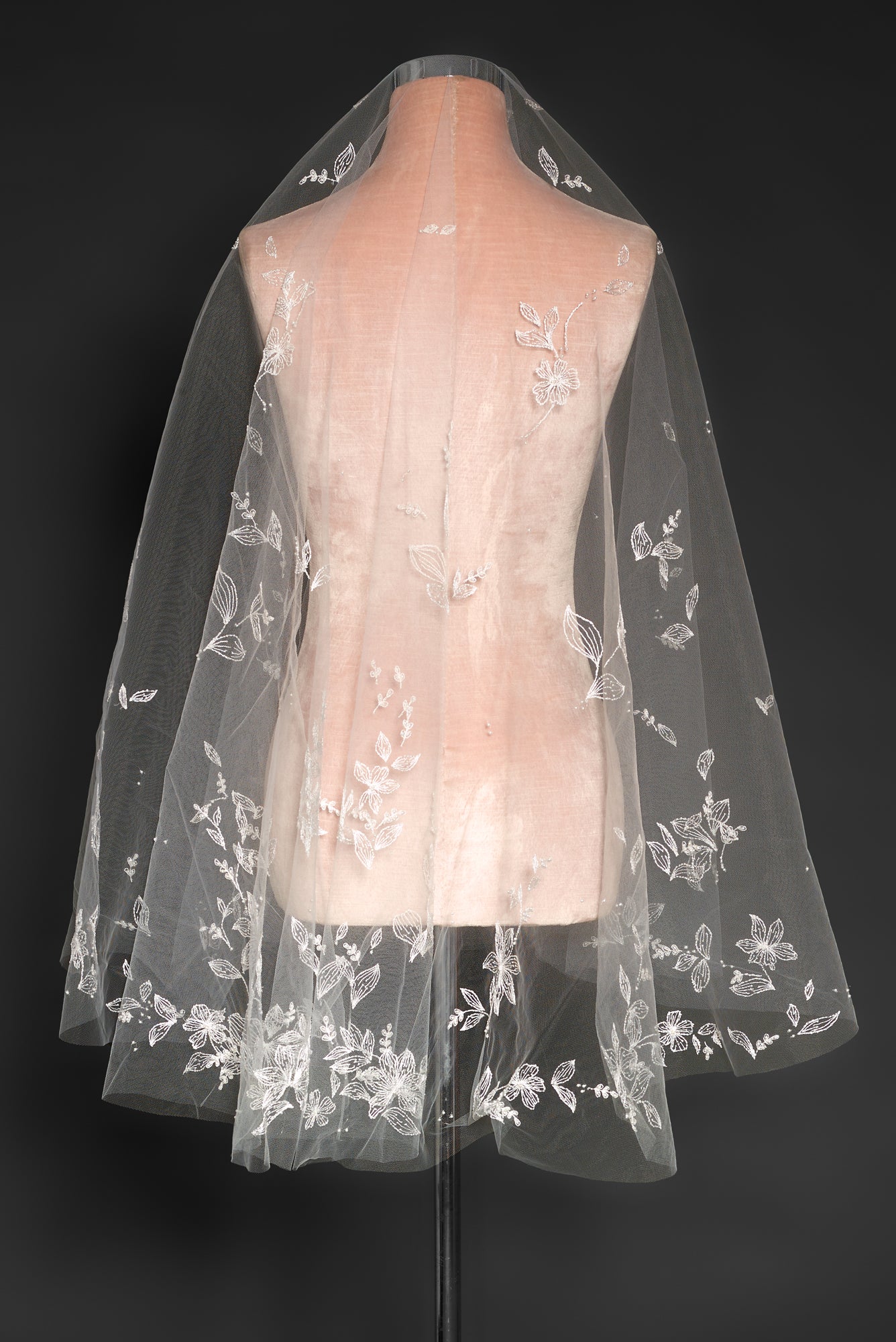 BV12309 | Cathedral Embroidered Wedding Veil | Enaura
