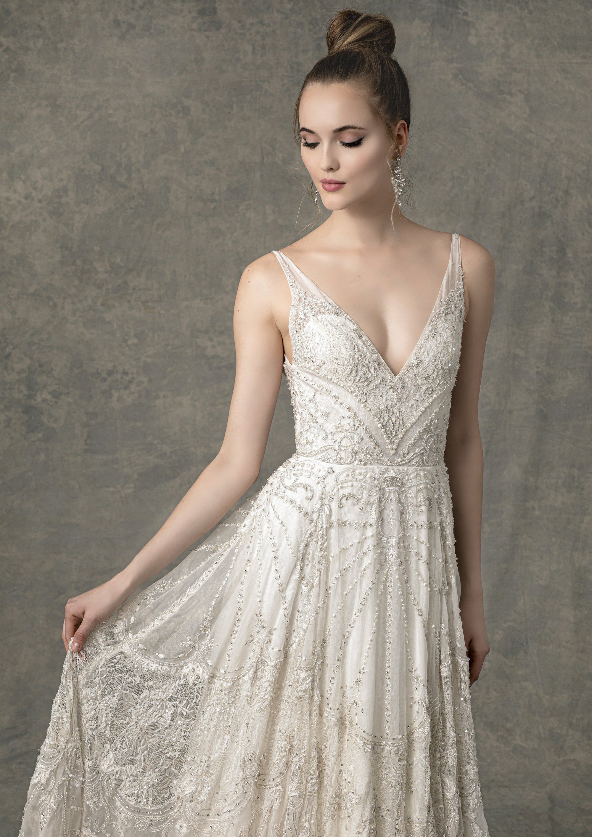 EF909 - Westwood beaded wedding dress Enaura bridal