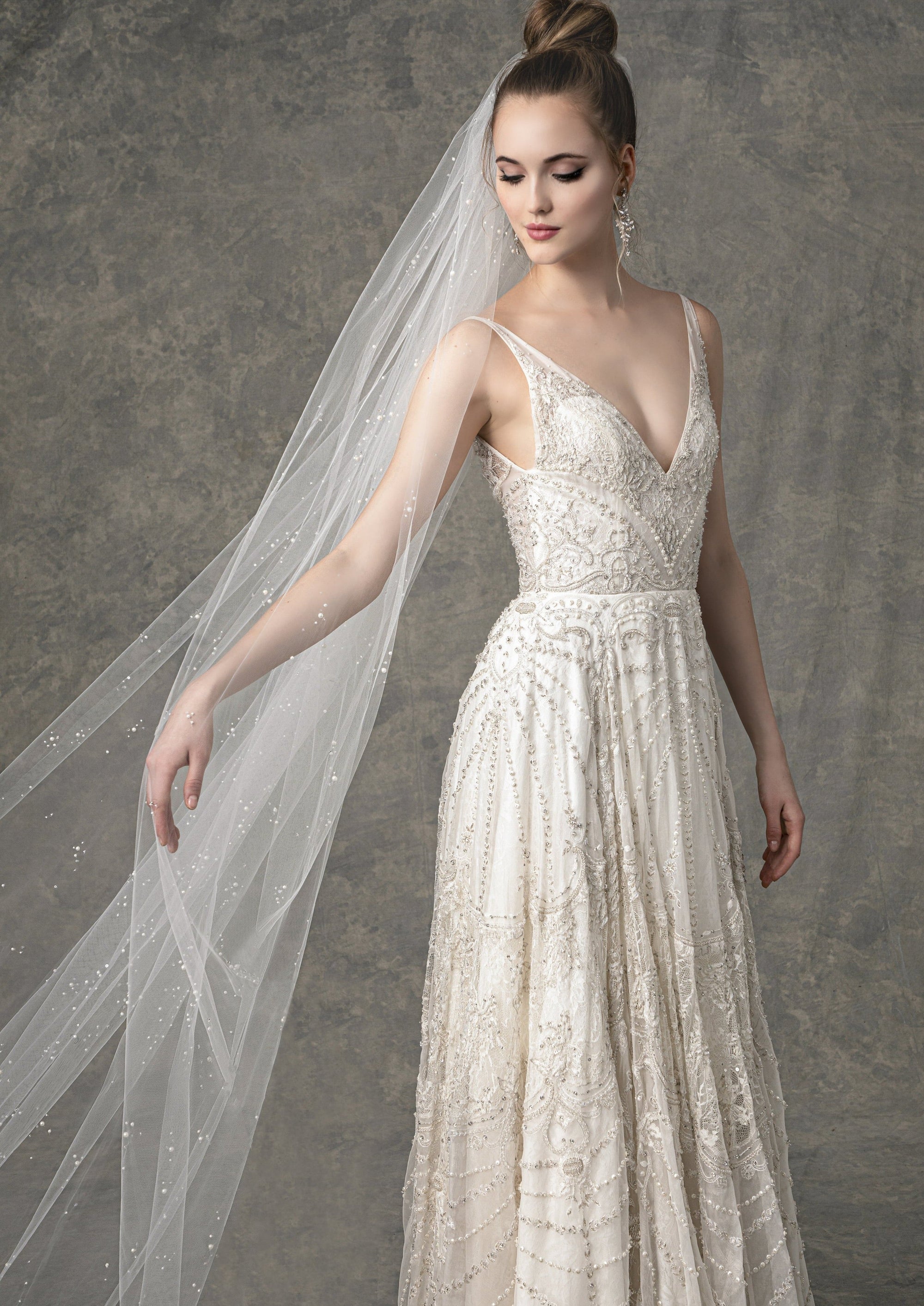 EF909 - Westwood beaded wedding dress Enaura bridal