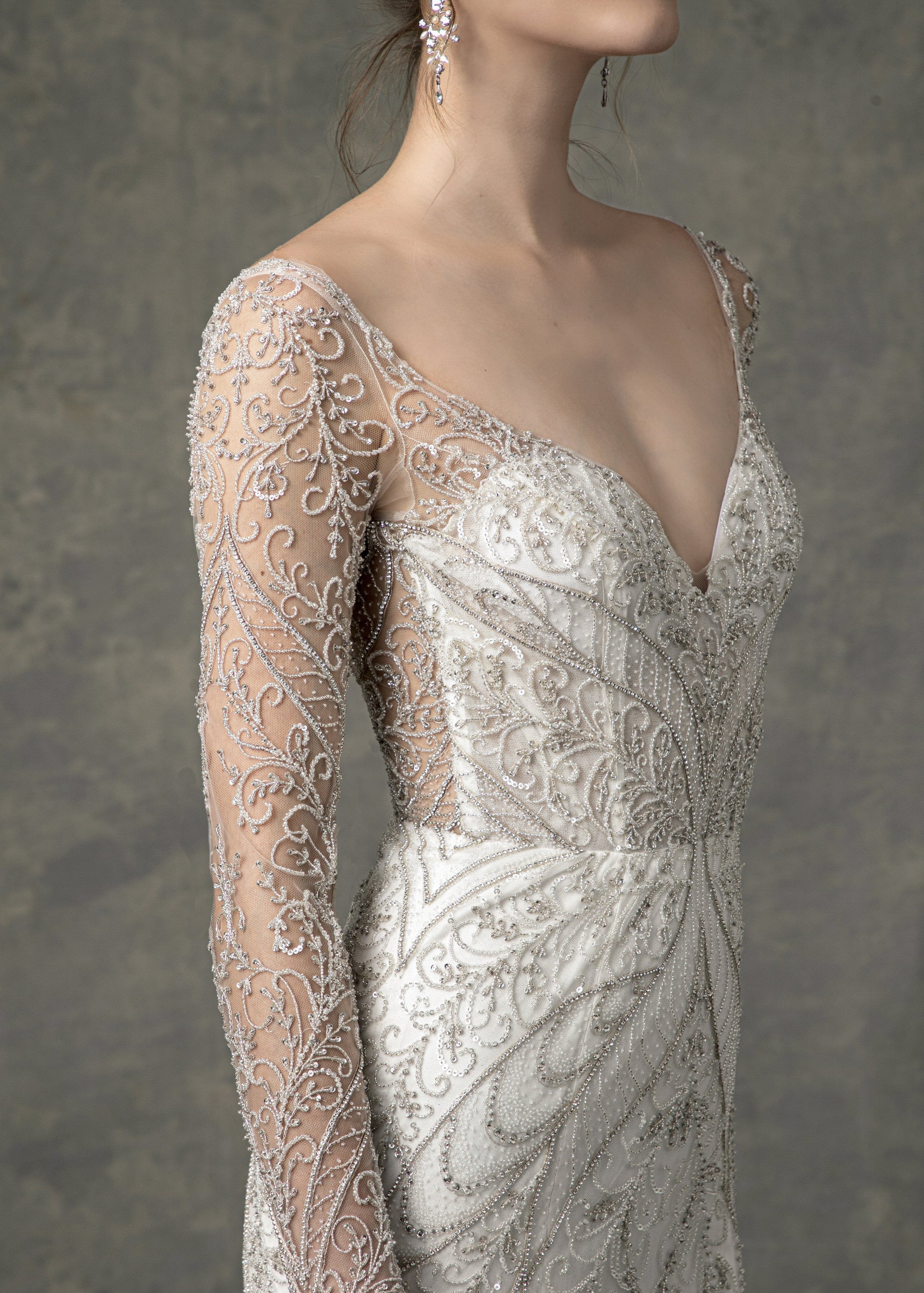 EF910 - Elise (wholesale) beaded wedding dress Enaura bridal