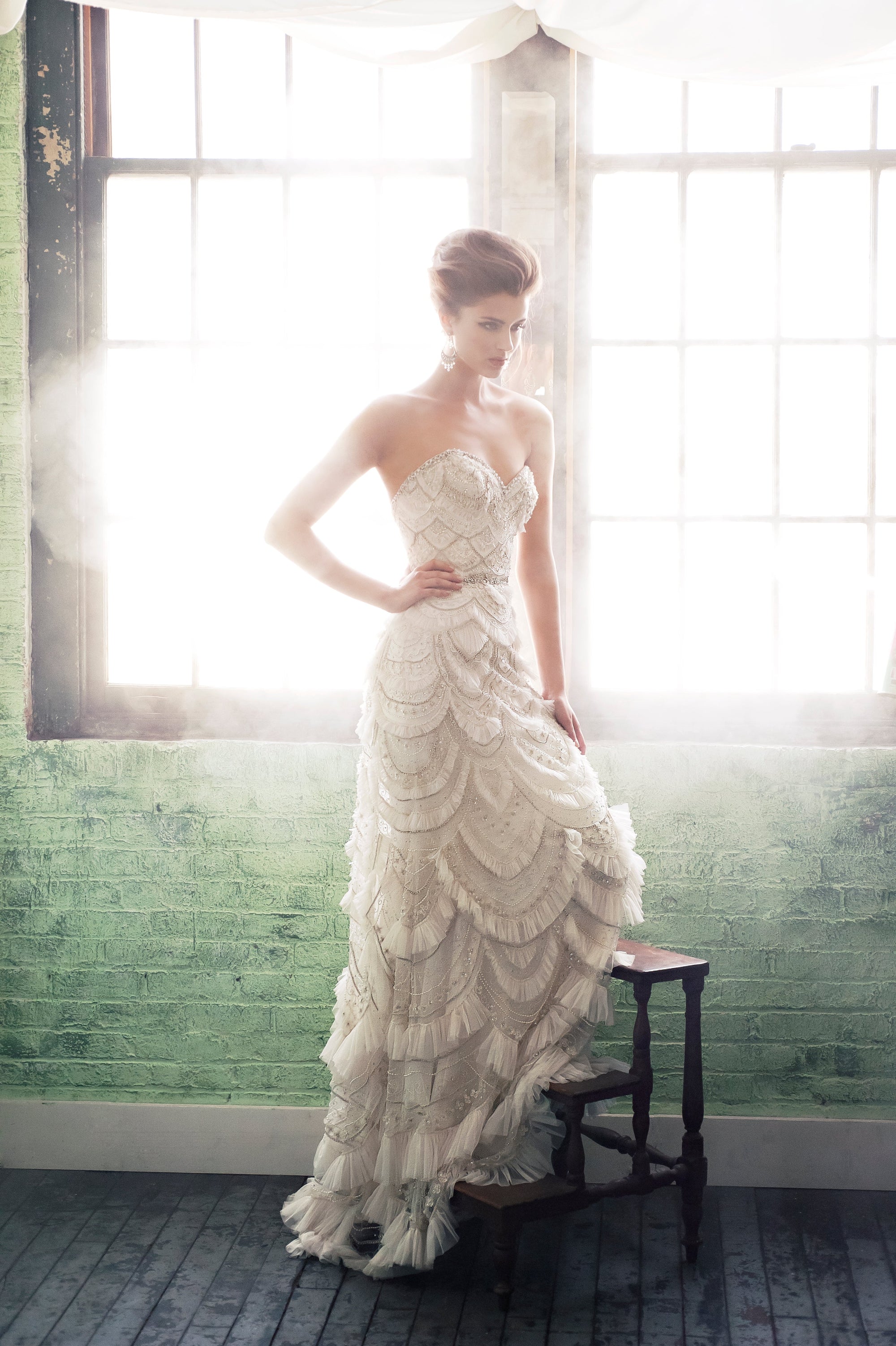 ES421 - Gatsby (wholesale) beaded wedding dress Enaura bridal