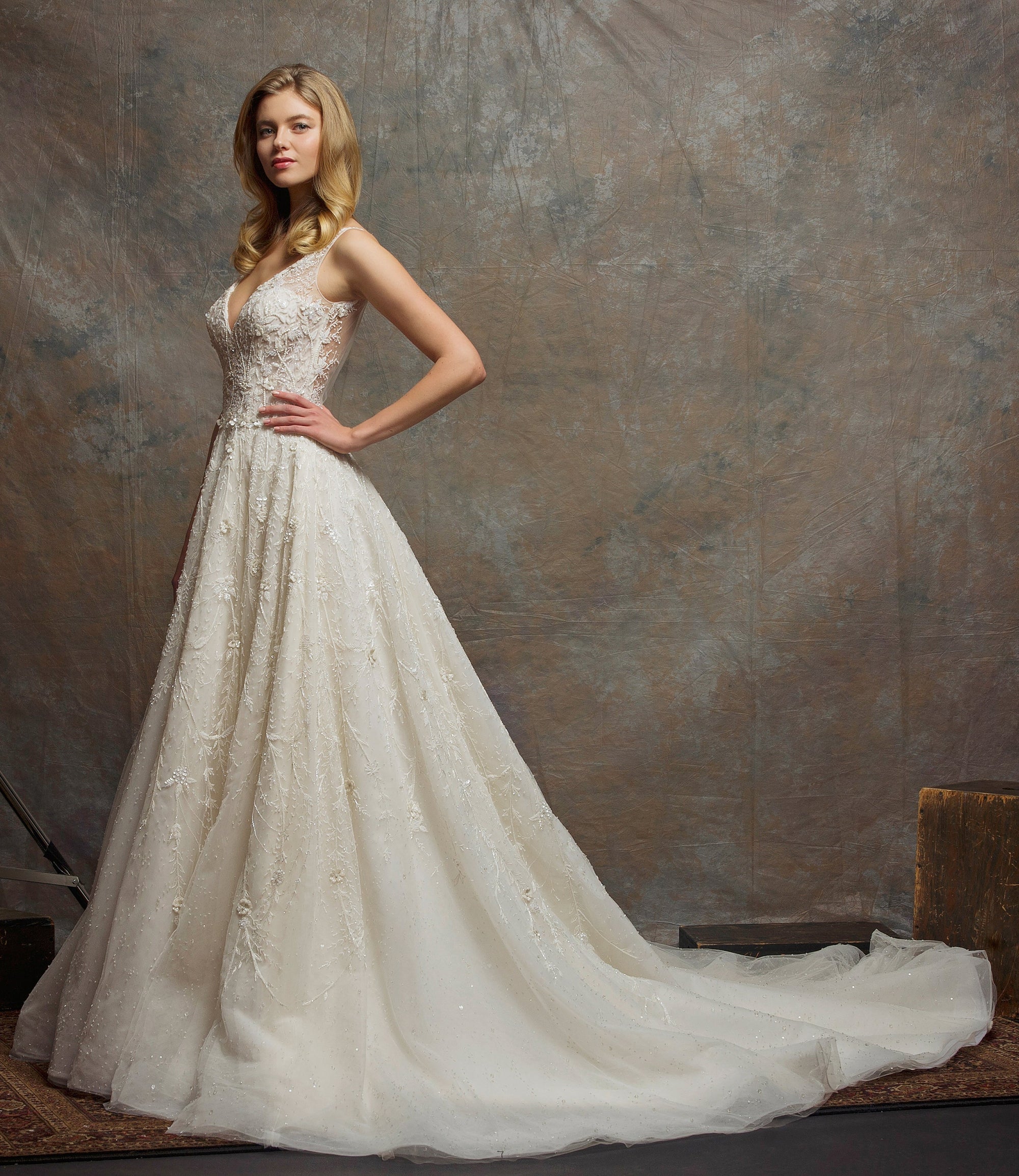 ES765 - Regent (wholesale) beaded wedding dress Enaura bridal
